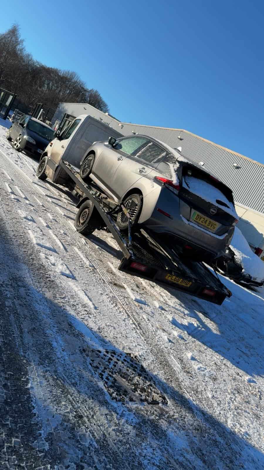 Vehicle recovery on icy road in Telford & Wrekin.
