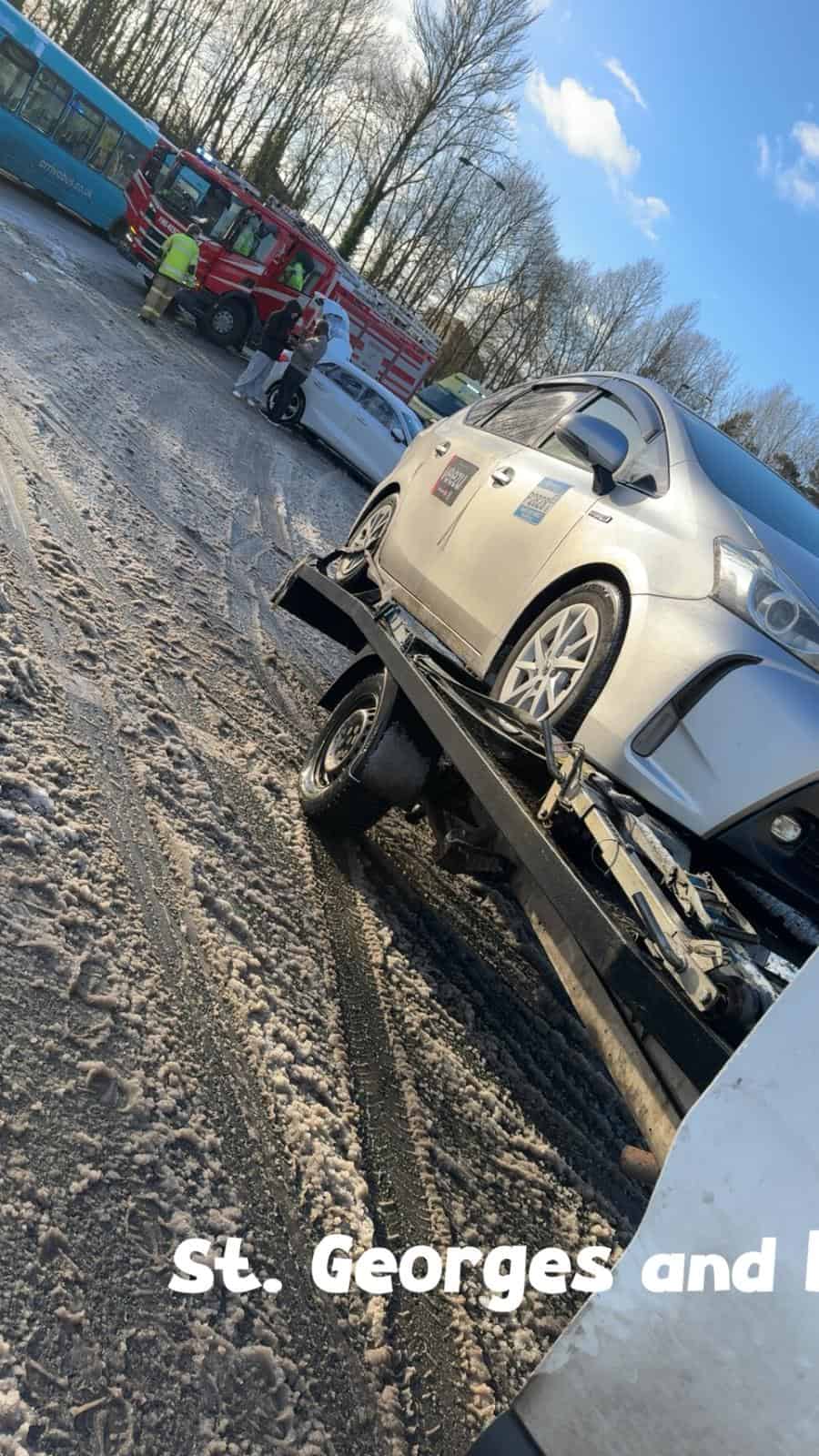 Telford & Wrekin Recovery vehicle assisting with roadside vehicle recovery.